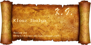 Klosz Ibolya névjegykártya
